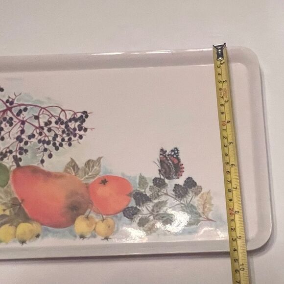 Vintage Melamine Tray with Fruit Decoration by Melemaster Great Britain 1980's - Picture 3 of 7